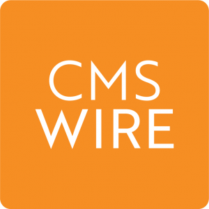CMSWire orange square logo with white writing