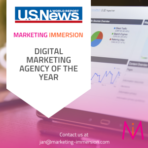 US News & World Report honors Marketing Immersion with Best Digital Marketing Agency Award for California.