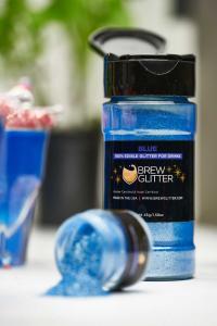blue edible glitter for drinks from Brew Glitter
