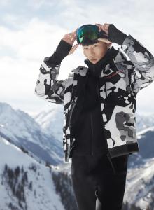 Men's Ski Jacket from Winter 2022/2023 Limited Edition Prada & ASPENX Collection,  collaboration with Artist Paula Crown - Photo by John Russo Photography