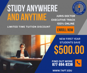 William Howard Taft University $500 Limited Time Discount