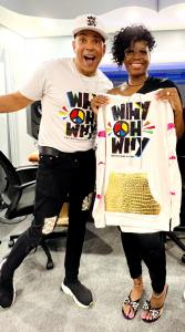 Creator and Music Producer Raffles van Exel gifts Award-winning singer Fantasia with Why oh Why gear.  Her powerful vocals are featured on the new song for social change, 