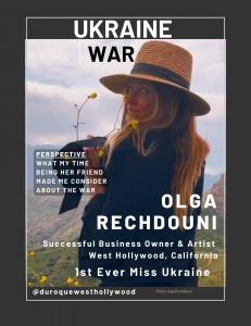 Introducing the first ever Miss Ukraine, Olga Rechdouni, Learn about her story and her call for Global Peace in The Social Good Magazine Volume 2