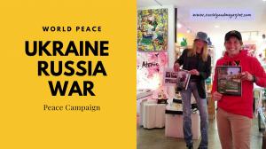 The Ukraine Russia Peace Campaign with Miss Ukraine, Olga Rechdouni for Social Good. Pictured Kristen Thomasino, Creator of Thomasino Media LLC holding 