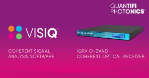 Pictures of Quantifi Photonics IQRX O-band optical coherent receiver and VISIQ coherent signal analysis software