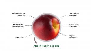 Picture of Akorn-coated peach with superior results delivered like 30% weight loss reduction